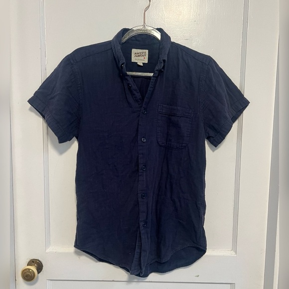 NAKED & FAMOUS
SHORT SLEEVE EASY SHIRT DOUBLE
WEAVE GAUZE SLUB - NAVY
$125.00 S - Picture 2 of 6